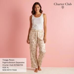 Charter Club Twiggy Roses Pajama Bottom Separates Size XL